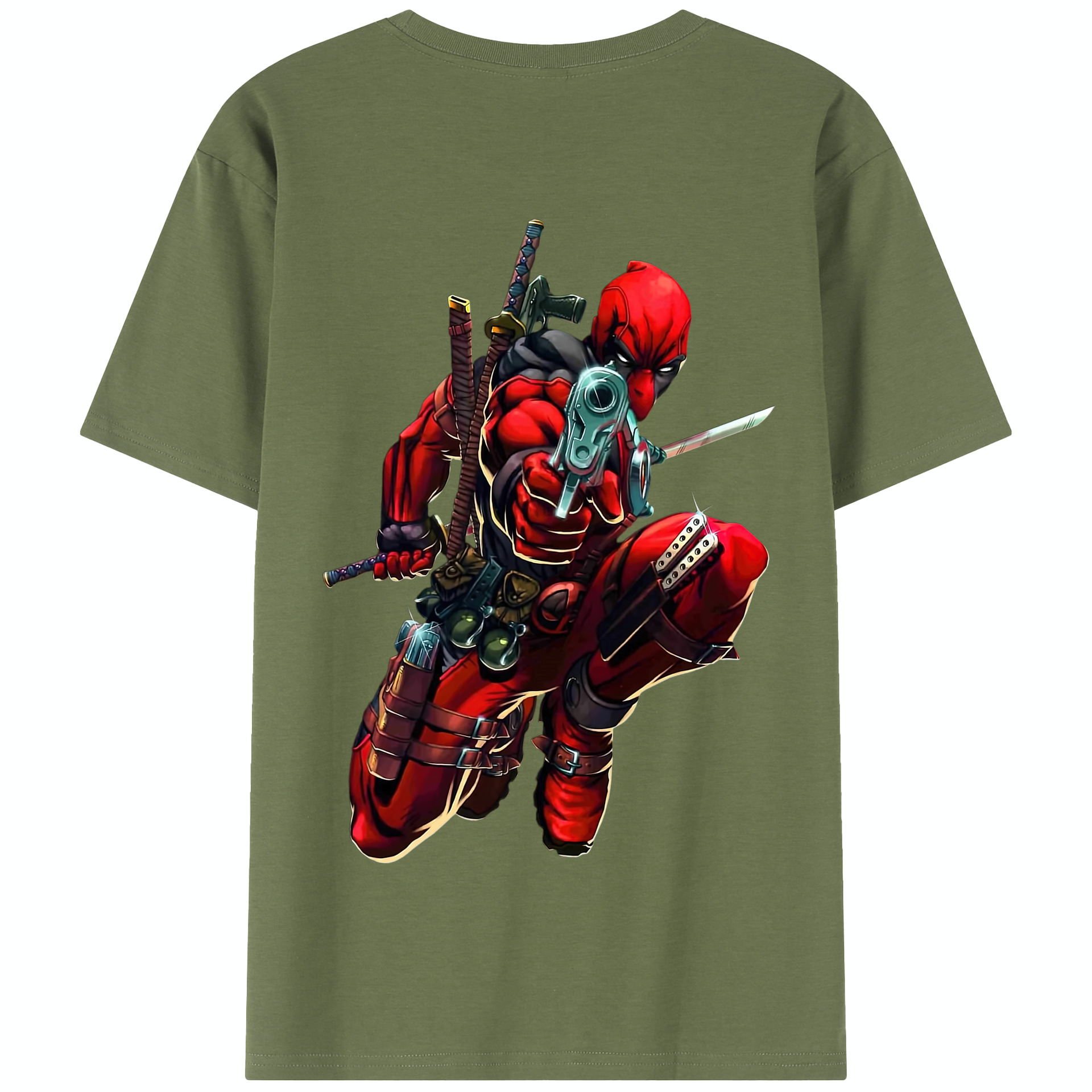 （画像用） Deadpool デッドプール 綿100％半袖Tシャツ（背面プリント）